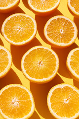 Orange fruits on a orange back
