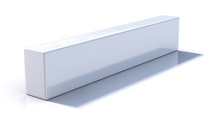 Detailed 3D Render Of A White Rectangular Block Shape On A Clean White Background A Minimalist Geometric Design With Smooth Surface And Subtle Shadow