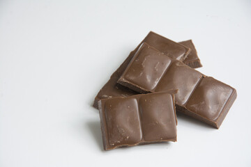 Chocolate bars isolated on white background. 