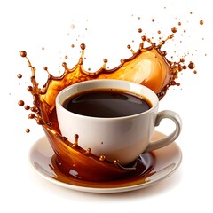 Coffee splash in a cup