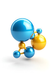 Vanadium pentoxide, 3D illustration, realistic, isolated on white background