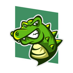 angry crocodile head cartoon mascot