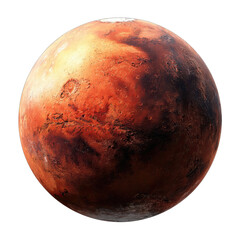 Obraz premium A full view of the planet Mars. Red, rocky surface