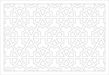  Interlocking Islamic geometric pattern with hexagonal shapes.
