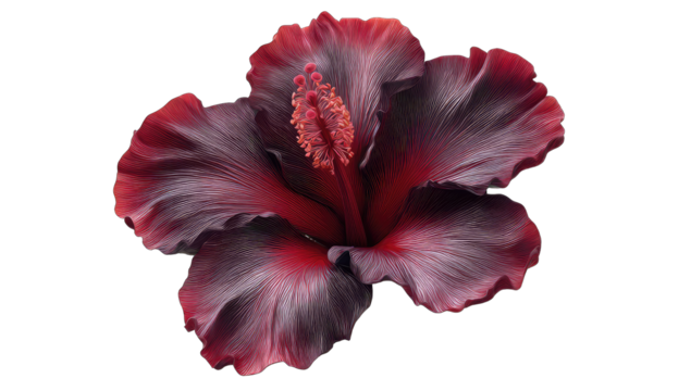 Close-up of a dark-red hibiscus flower