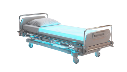 Hospital bed, digitally rendered