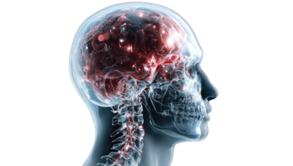 3D anatomical human brain and skull