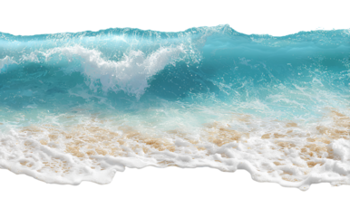 ocean waves, white sand beach, transparent background, PNG element for design on a website, transparent background