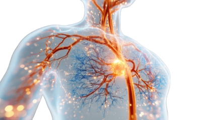 3D anatomical illustration of chest