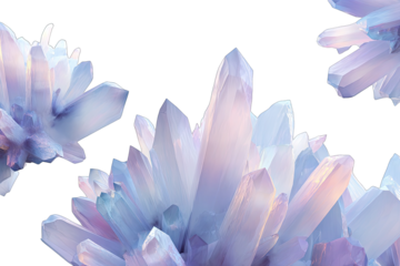 Close-up of several clustered, pale lavender and light purple crystals