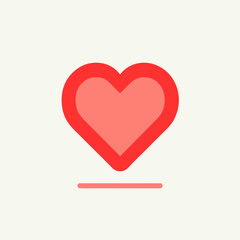 Minimalist Red Heart Like Button with Progress Line.