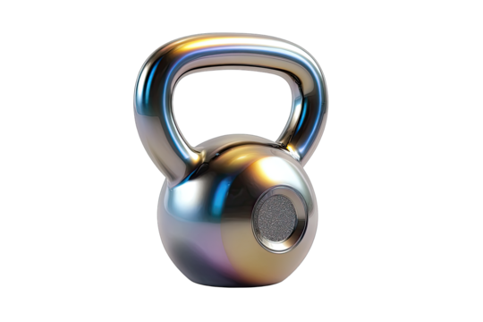 Metallic kettlebell, 3D render