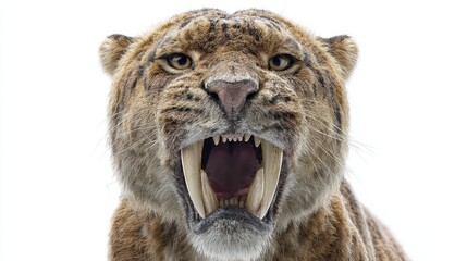 Obraz premium Close-up of a ferocious extinct cat