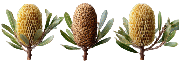 Three Australian Bottlebrush Flower Buds