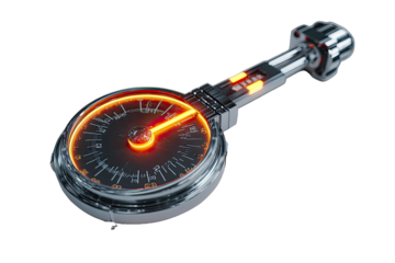 Futuristic, glowing gauge