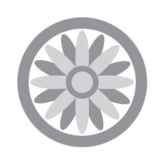 Flower-shaped decorative traditional Korean pattern.
