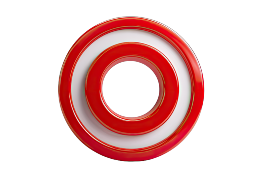 Red and white concentric circles