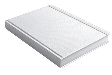 Blank white book lying flat