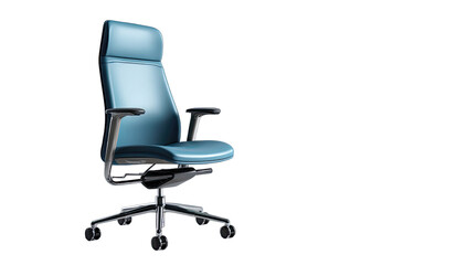 Modern office chair, light teal color, angled view