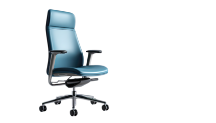 Modern office chair, light teal color, angled view