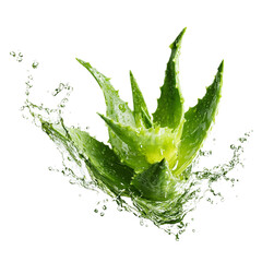 Aloe vera leaf isolated on transparent background 