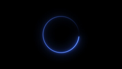 Neon blue circle frame loading icon background illustration in retro style and creating a stunning 4k illustration .	
