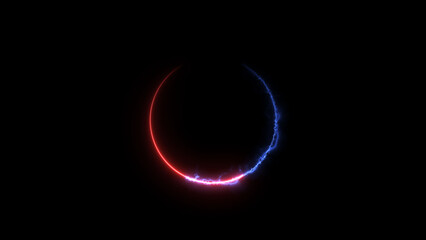 Neon blue circle frame loading icon background illustration in retro style and creating a stunning 4k illustration .	
