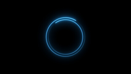 Neon blue circle frame loading icon background illustration in retro style and creating a stunning 4k illustration .	
