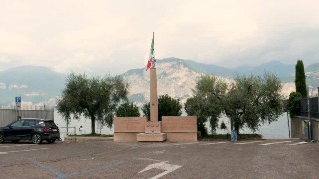 Garda lake, Italy,2025, july,2nd, Cassone,  Nensi square war memorial