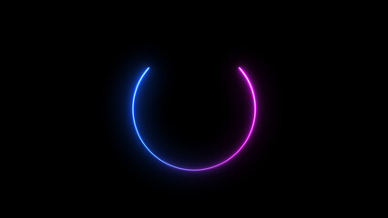A dynamic circular illustration, and glowing Neon blue circle frame loading icon background retro style illustration . on a black background. and creating a stunning illustration.4k illustration	
