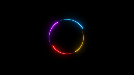 A dynamic circular illustration, and glowing Neon blue circle frame loading icon background retro style illustration . on a black background. and creating a stunning illustration.4k illustration	
