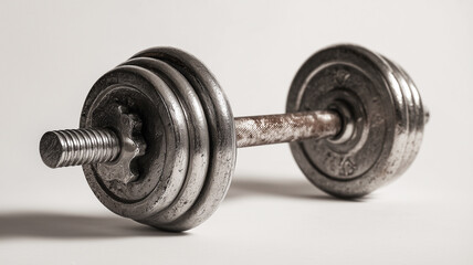 Naklejka premium Dumbbell on white surface