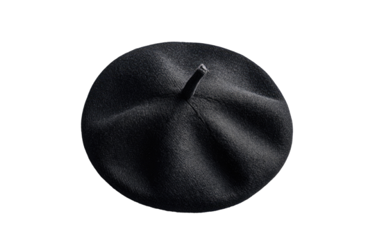 Dark navy beret, top-down view
