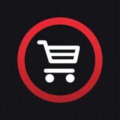 Shopping cart icon in red circle