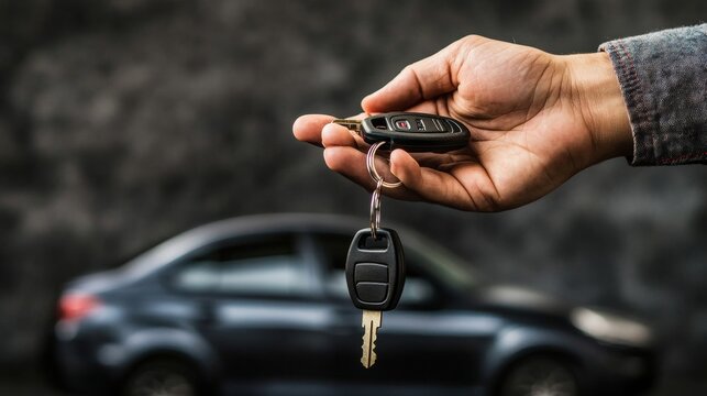 Exploring vehicle options  renting, leasing, or buying a car with keys ready against a dark backdrop