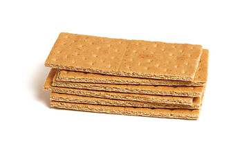 Crunchy Graham Crackers isolated on white background
