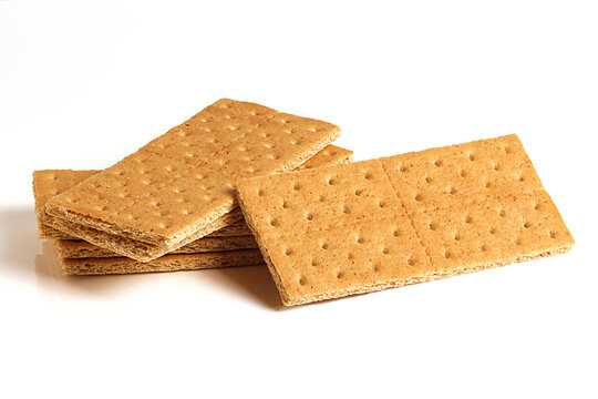 Crunchy Graham Crackers isolated on white background