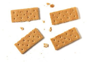 Crunchy Graham Crackers isolated on white background