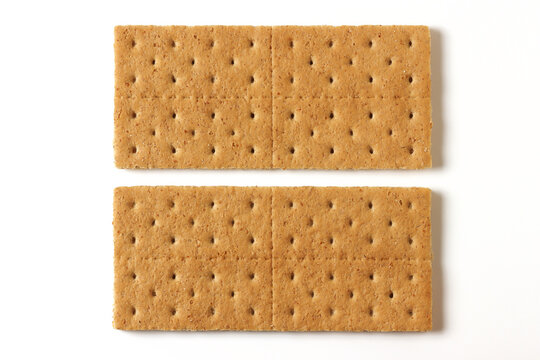 Crunchy Graham Crackers isolated on white background