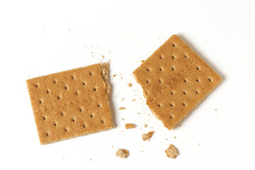 Crunchy Graham Crackers isolated on white background