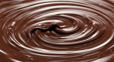 Rich Melted Chocolate Fondue Swirls and Waves Texture Background