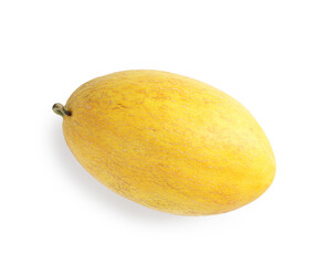 One fresh ripe melon isolated on white, top view