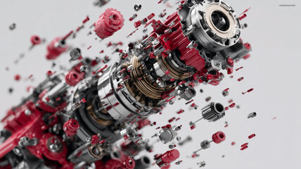 Exploded view of mechanical device