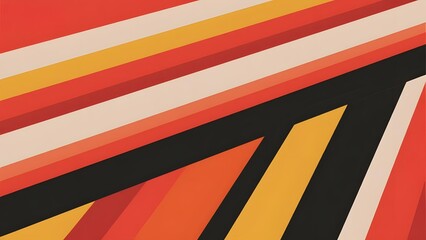 Abstract Geometric Design with Bold Stripes and Triangles