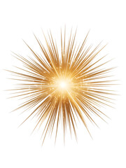 Golden Burst of Light A Radiant Illustration on White Background, Symbolizing Energy and Brilliance