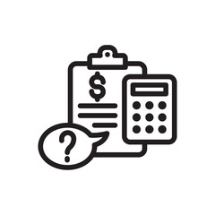 Financial Query: Calculator and Bill Icon