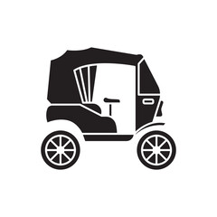 Vintage Horse-Drawn Carriage Icon: A Classic Design
