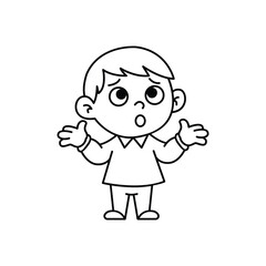 Confused Boy Cartoon Illustration