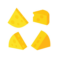 Illustration set cheese isolated on white background