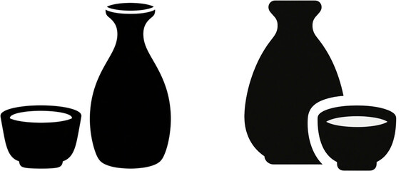 徳利　お猪口　飲み物　イラスト　シルエット
